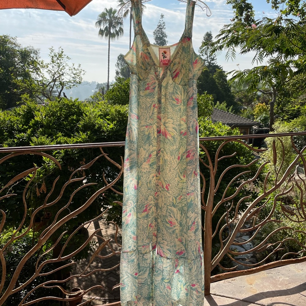 Johnny Was Boho Silk Maxi Dress & Slip